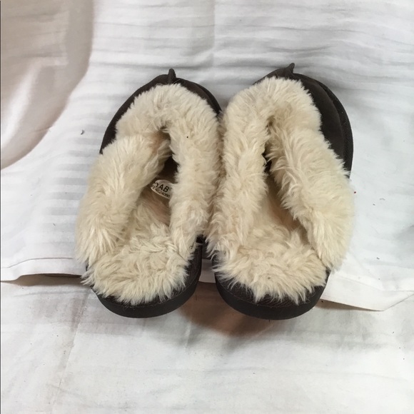 Soxtab plush lined slippers, suede toe, size 5, - Picture 3 of 4